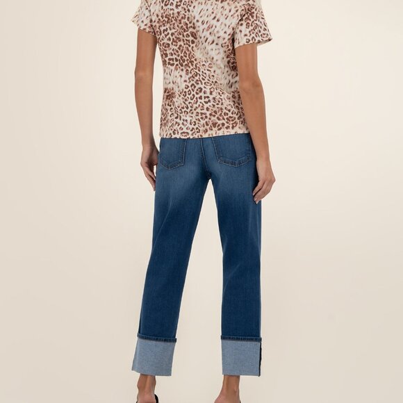 Kut from the Kloth Remington- Scoop Neck Shirt Size LARGELARGE / Cocao/Taupe - Picture 3 of 3